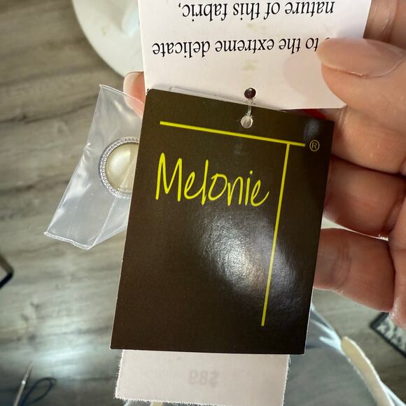 Melonie women’s sz. 10 black white silver thread tweed dress career office #3738 - Picture 8 of 10